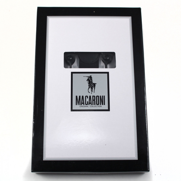 Мужские подтяжки Macaroni черно-белые 110