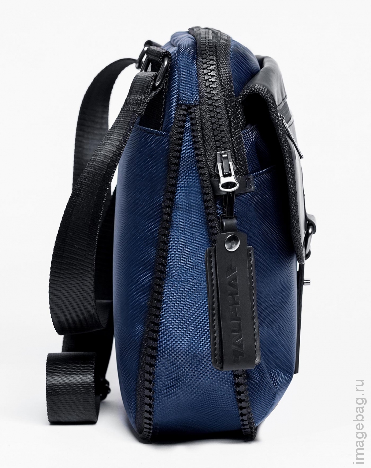 ALPHA Y02 blue Деловая сумка через плечо-3