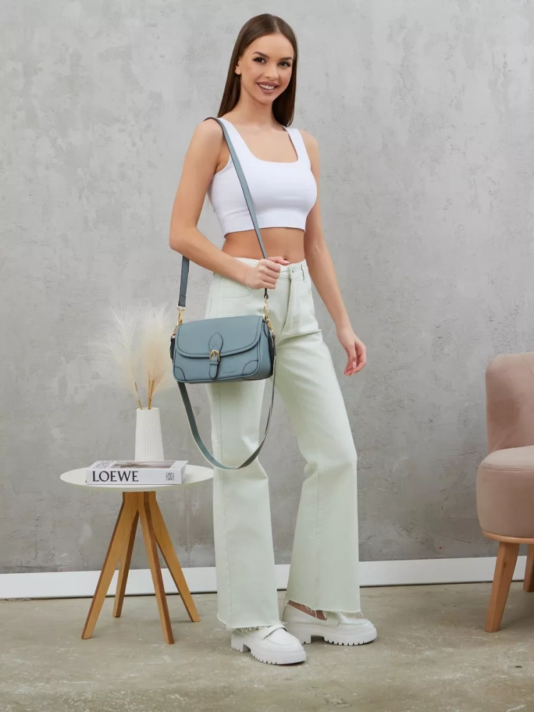 Женская кожаная сумка Paul Rayner blue 6333