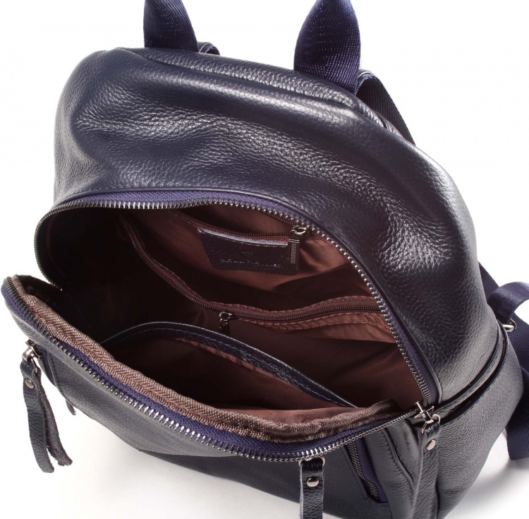 Рюкзак женский кожаный темно-синий Paul Rayner Amanda-0242