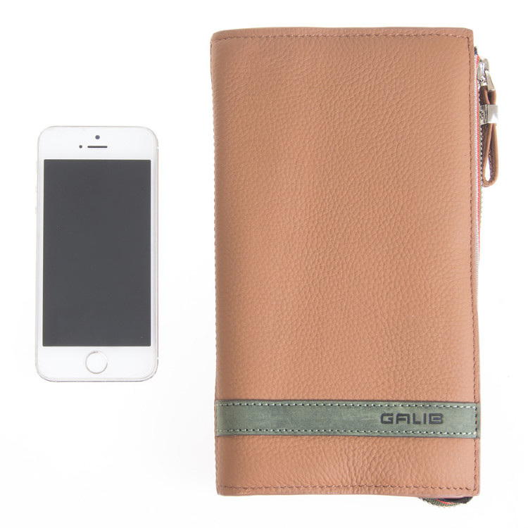 Коричневый мужской клатч на молнии GALIB M-030