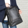 Рюкзак кожаный Adams Dark Black