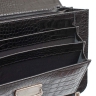 Стильная барсетка мужская из кожи под рептилию Clark Black Caiman