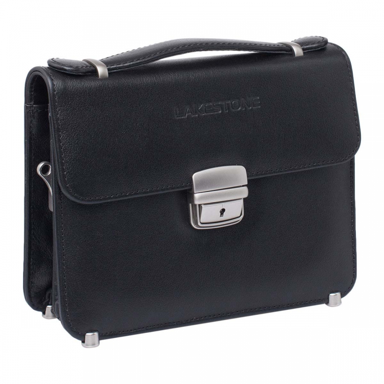 Компактная мужская барсетка из кожи Foxcote Black