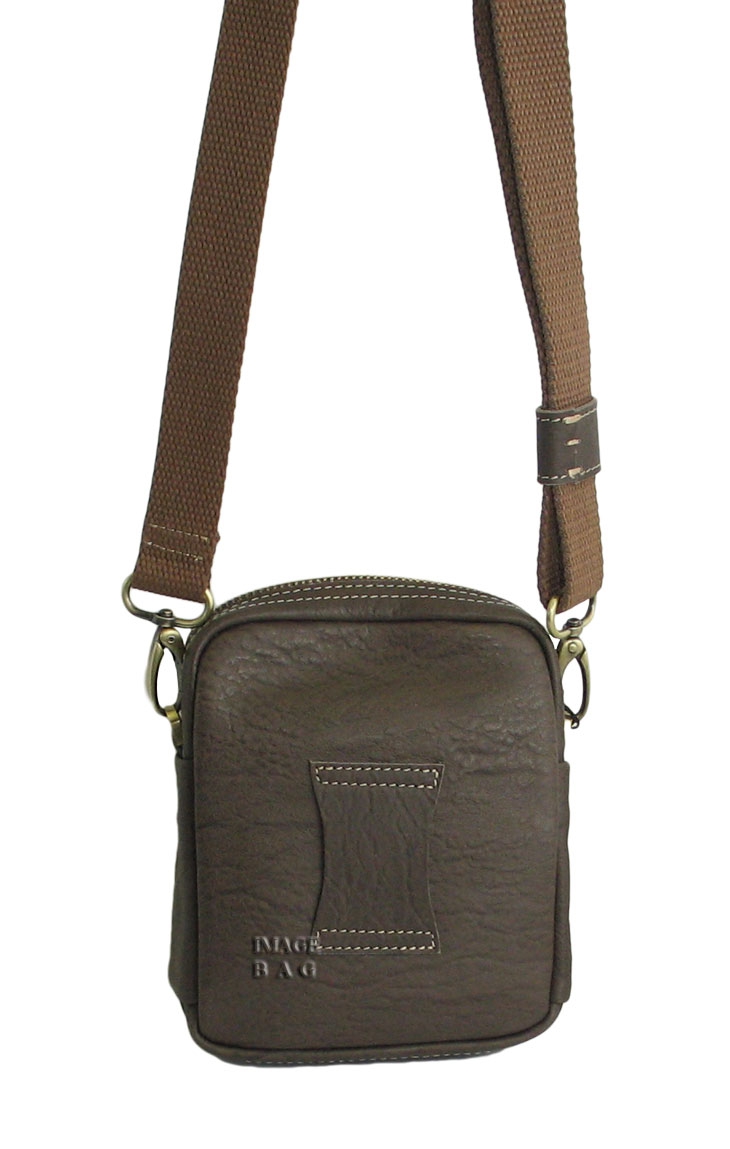 Коричневая сумка на пояс мужская IP Collection 80110-6-81.2