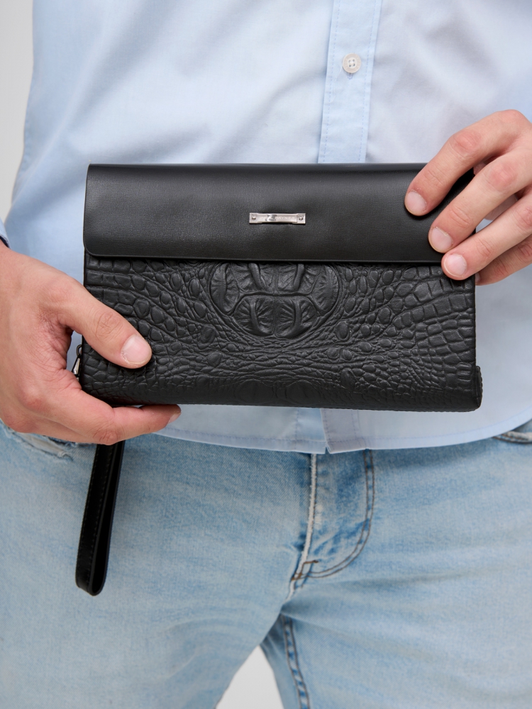 Элегантный мужской клатч из кожи под рептилию Paul Rayner 0351505-1