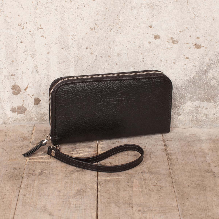 Кожаный мужской бизнес на молнии клатч Arnos Black