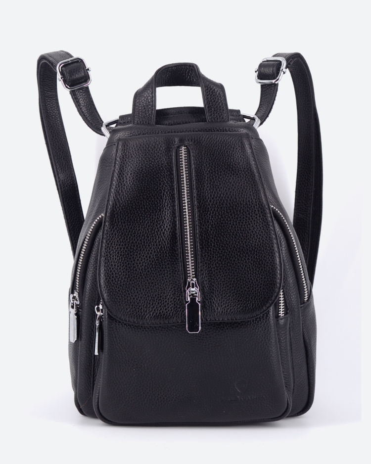 Рюкзак женский кожаный маленький Paul Rayner черный 1031-1
