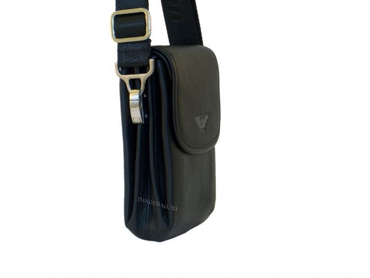 Черная кожаная сумка через плечо IP Collection 3087 black.2