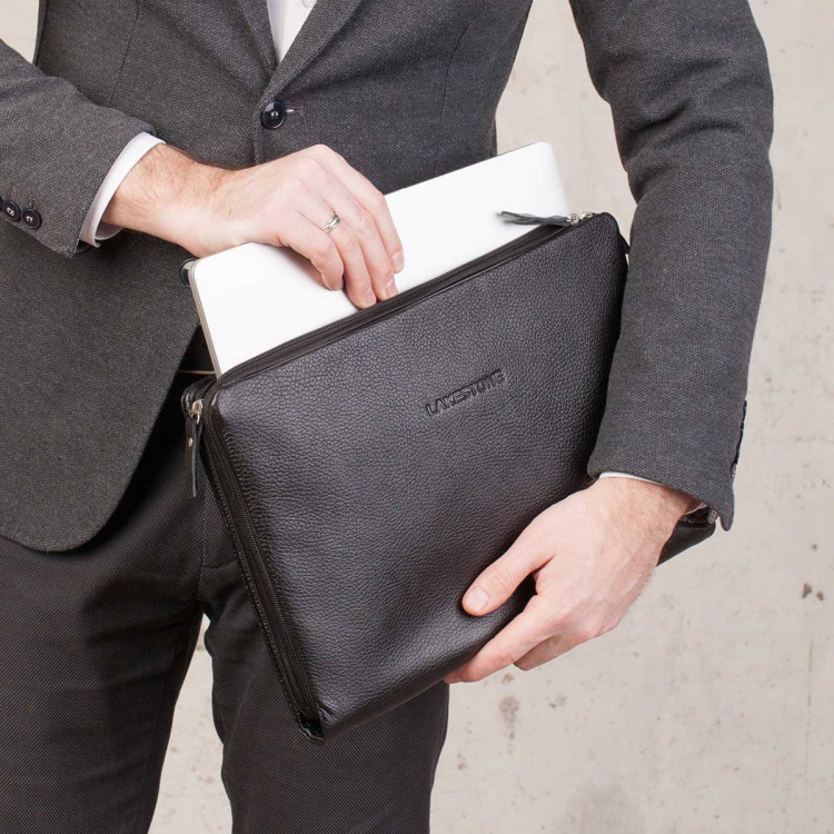 Черная кожаная папка для документов Glenwood Black