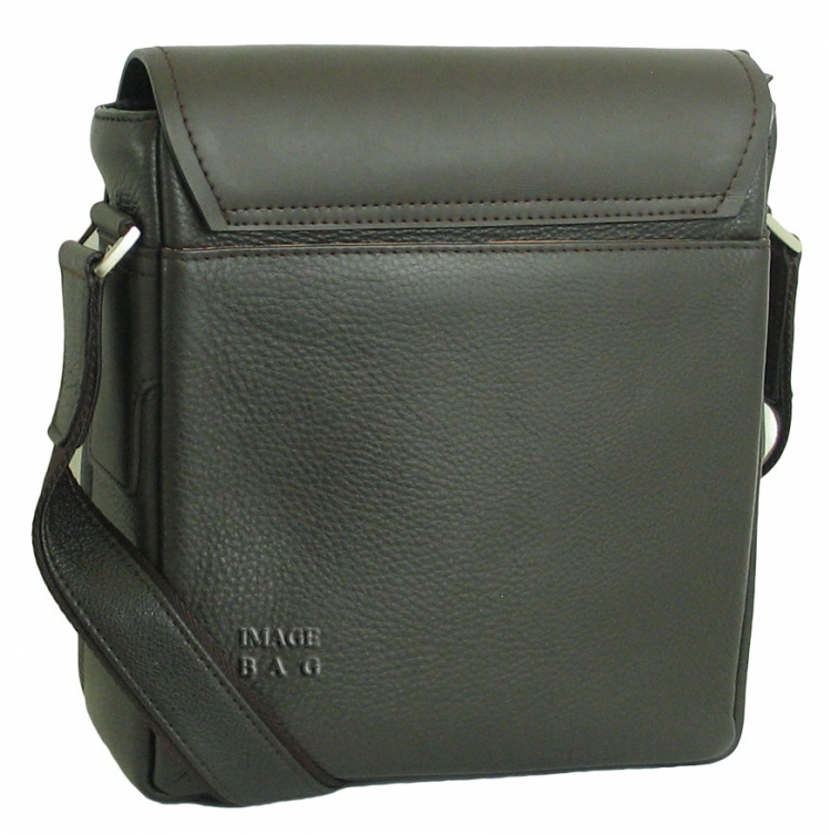 Кожаная коричневая сумка с оригинальной застежкой WST Polo 6010-1 -1