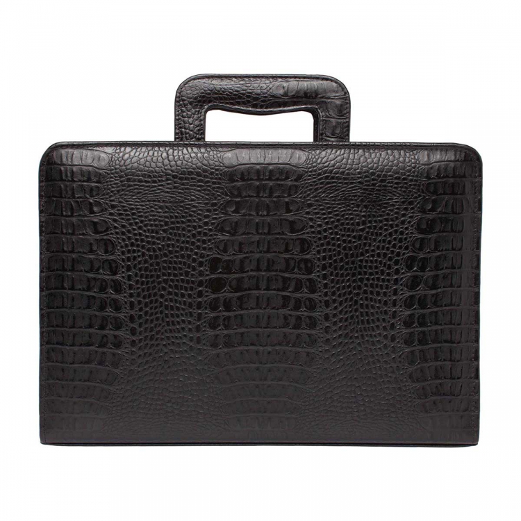 Папка для документов кожаная Elton Black Caiman