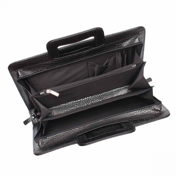 Папка для документов кожаная Elton Black Caiman
