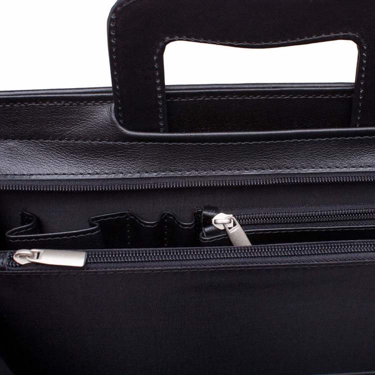 Папка для документов натуральная кожа Elton Black