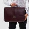 Деловой мужской кожаный портфель для документов и ноутбука с кодовым замком Paul Rayner 1-9504-1