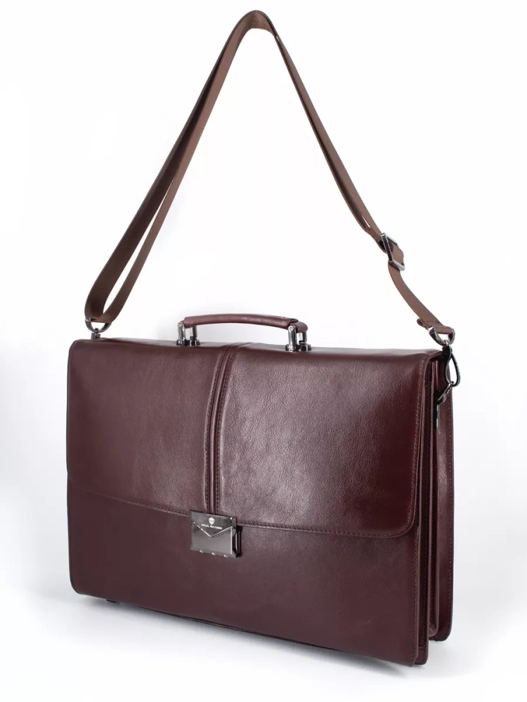 Деловой мужской кожаный портфель для документов и ноутбука с кодовым замком Paul Rayner 1-9504-1