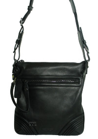 Мужская плечевая сумка с оригинальной отделкой IP Collection 811-1-77 black