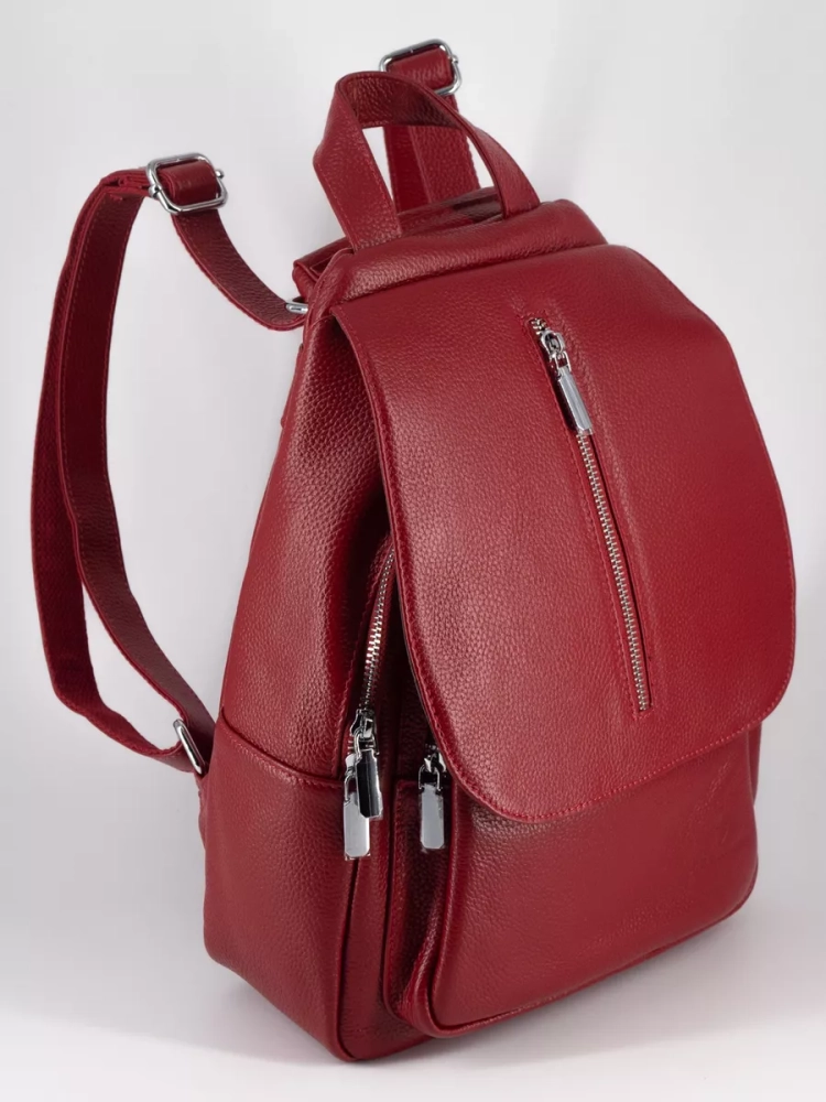 Рюкзак женский кожаный Paul Rayner красный 1031 