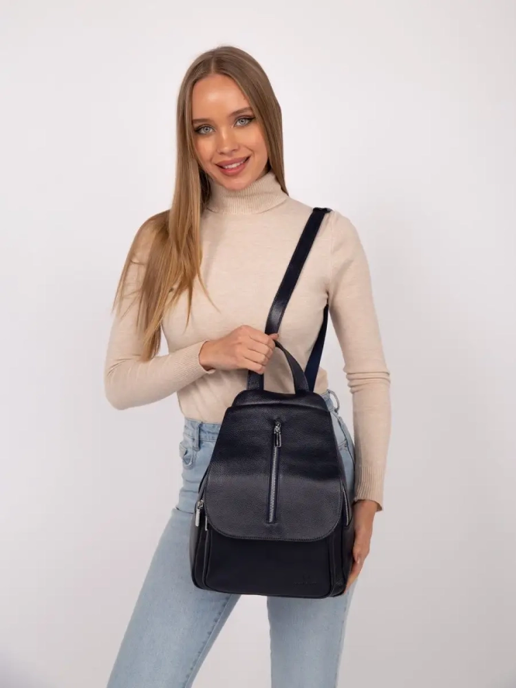 Рюкзак женский кожаный Paul Rayner синий 1031