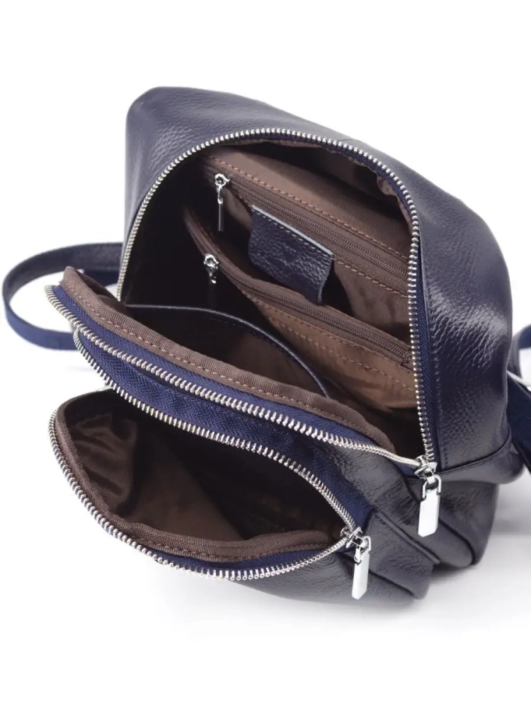 Рюкзак женский кожаный Paul Rayner синий 1031