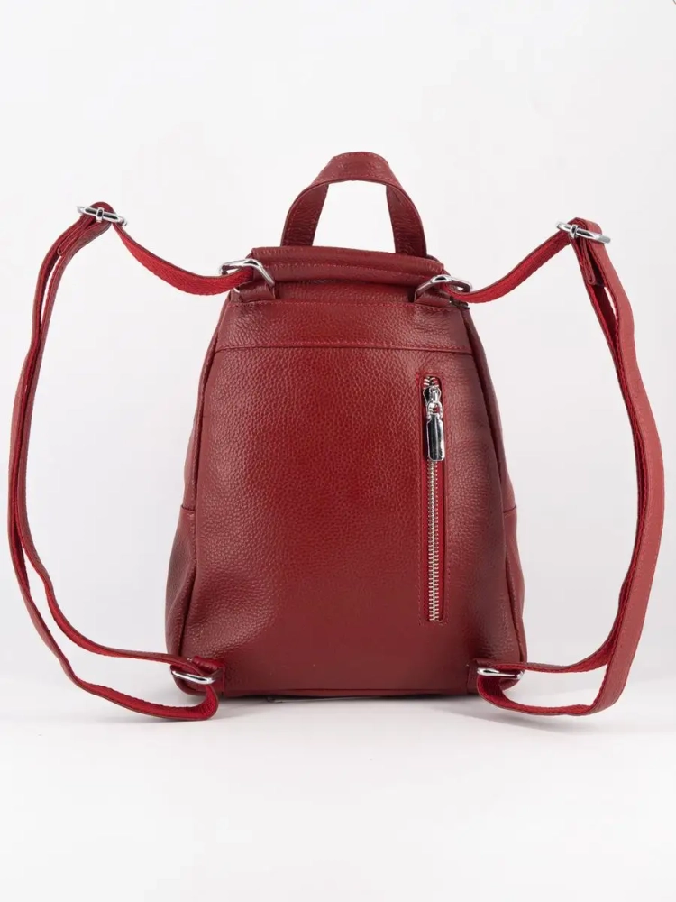 Рюкзак женский кожаный маленький Paul Rayner красный 1031-1