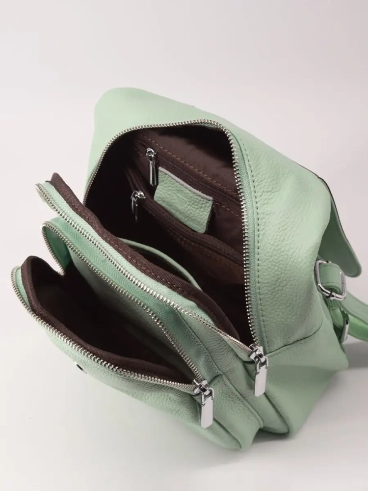 Рюкзак женский кожаный маленький Paul Rayner мята 1031-1