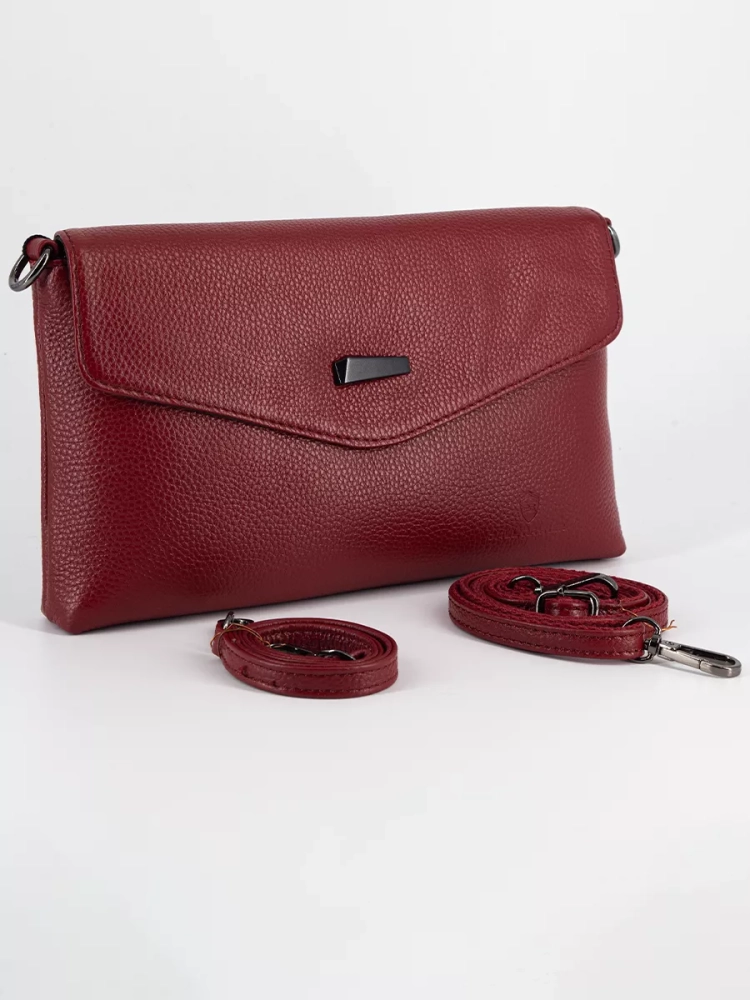 Клатч женский кожаный красный 8819
