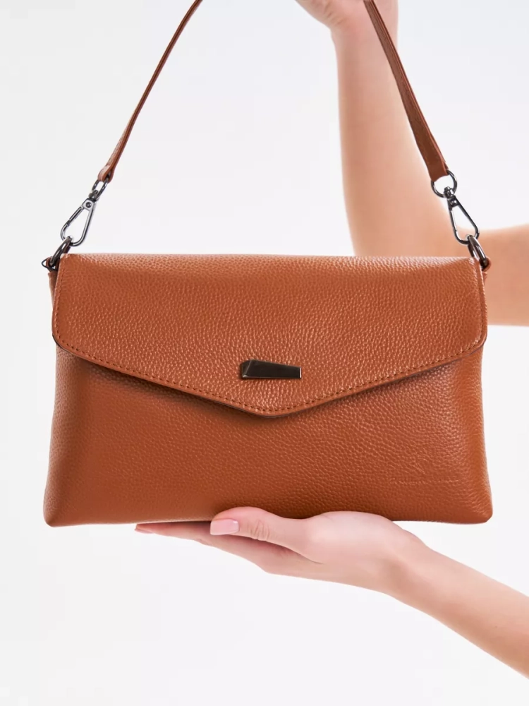 Клатч женский кожаный коричневый 8819