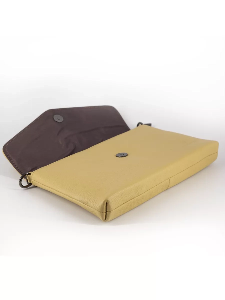 Клатч женский кожаный желтый 8819